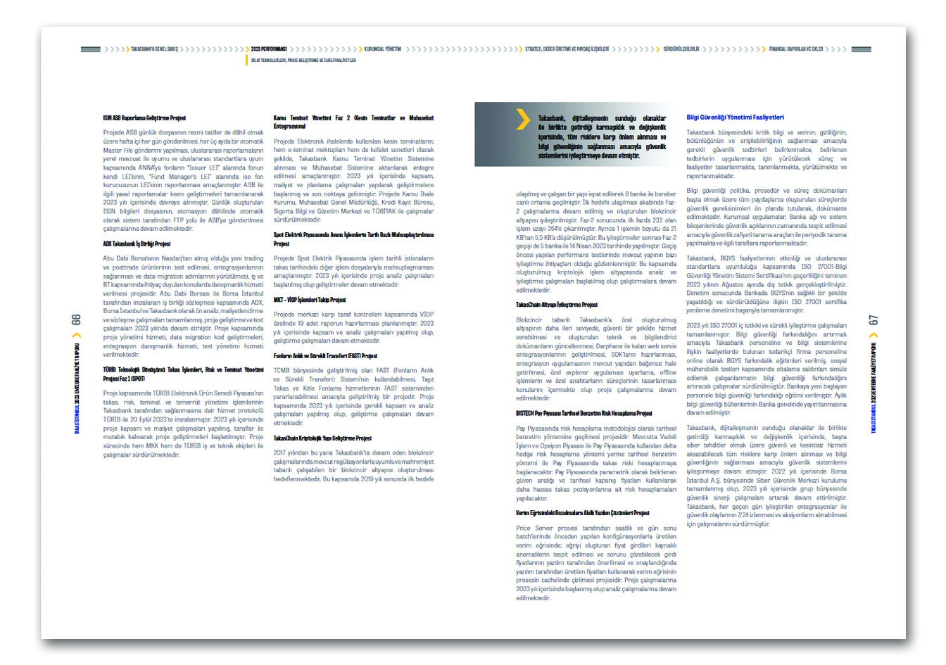 TAKASBANK / 2023 Entegre Faaliyet Raporu / 2023 INTEGRATED ANNUAL REPORT