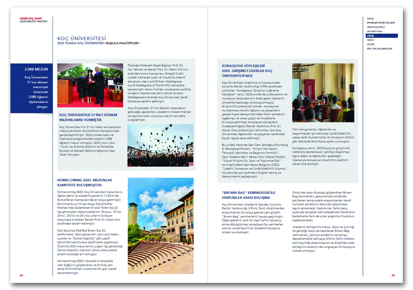 VEHBİ KOÇ VAKFI / 2025 Faaliyet Raporu / 2025 Annual Report