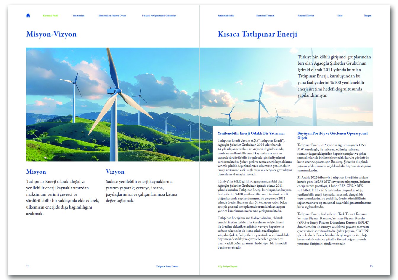 TATLIPINAR ENERJİ / 2025 Faaliyet Raporu / 2025 Annual Report
