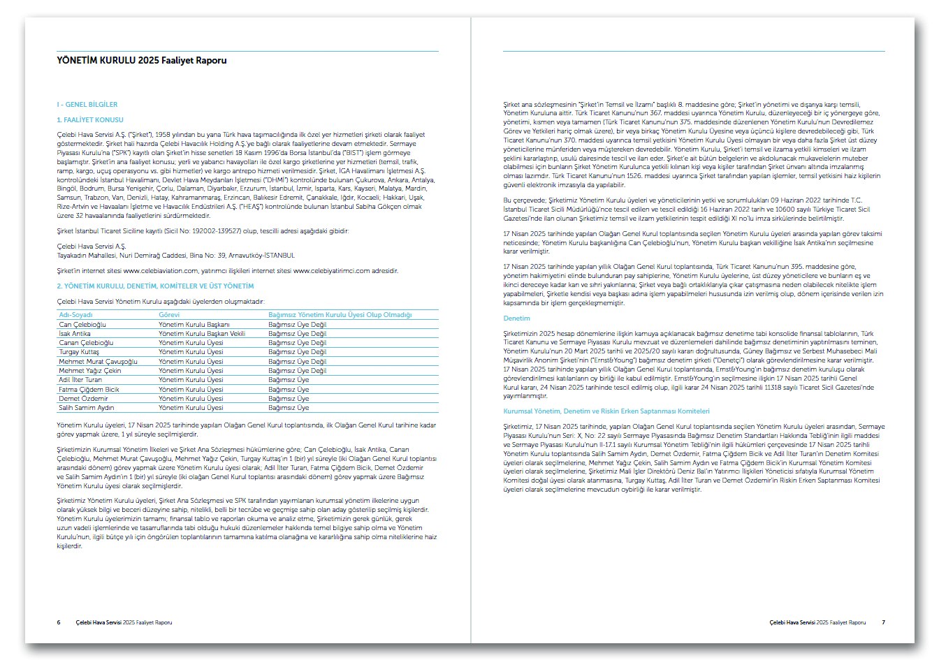 ÇELEBİ HAVA SERVİSİ / 2025 Faaliyet Raporu / 2025 Annual Report