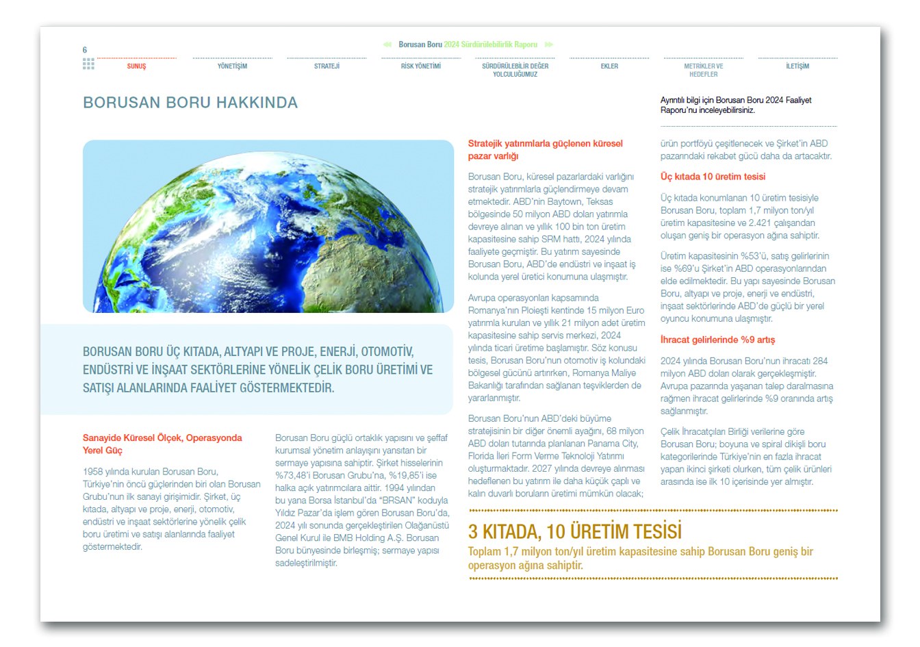 BORUSAN BORU / 2024 Sürdürülebilirlik Raporu / 2024 Sustainability Report